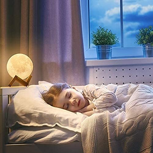 3D Moon Night Lamp – Rechargeable with 7 Color Changing Features, 15CM – Elegant Plastic Design for Beautiful Indoor Lighting in Bedrooms and Kids' Rooms | Gifts for Woman | Valentine Gift