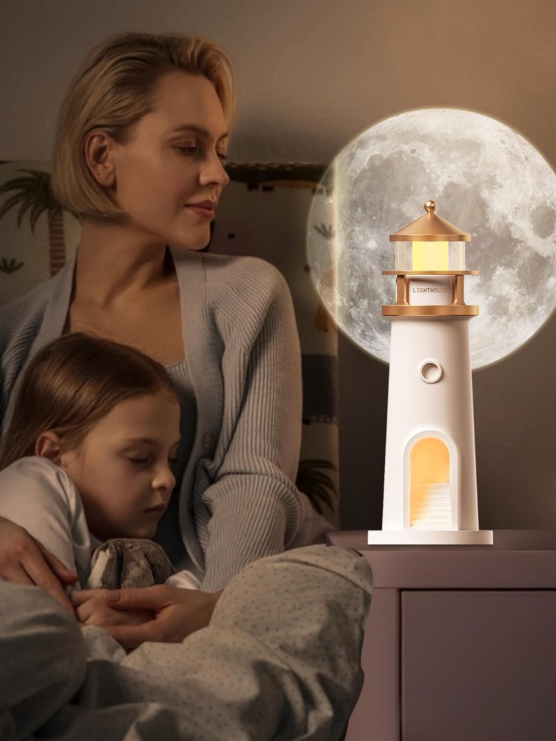 3D Moon Night Lamp – Rechargeable with 7 Color Changing Features, 15CM – Elegant Plastic Design for Beautiful Indoor Lighting in Bedrooms and Kids' Rooms | Gifts for Woman | Valentine Gift
