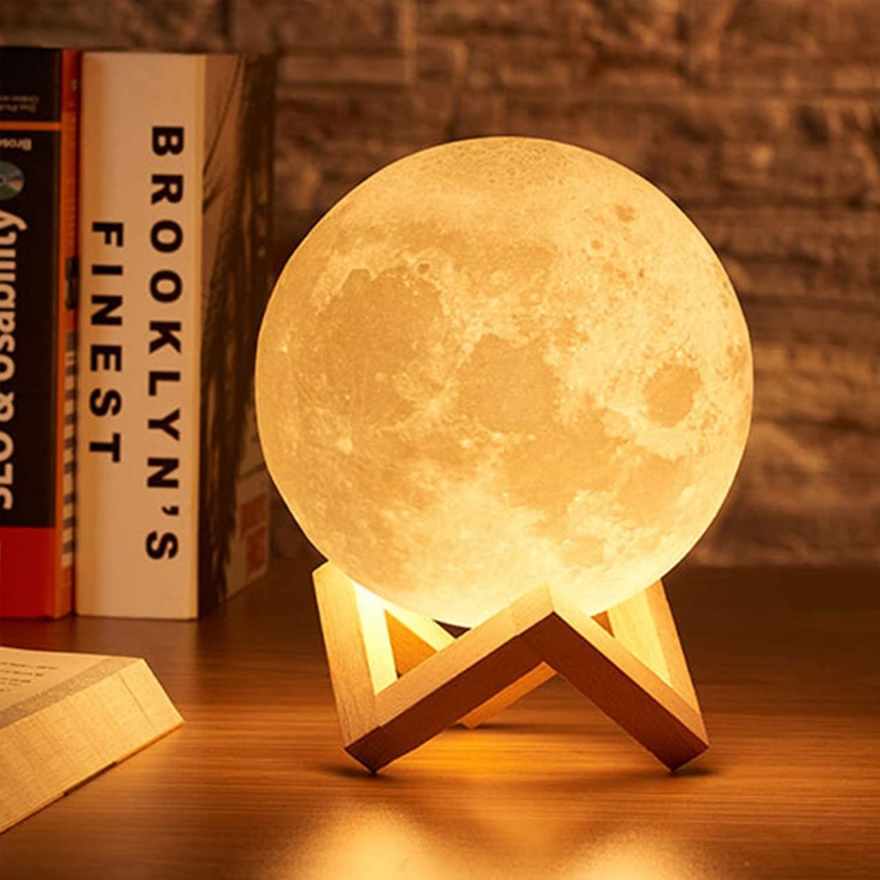 3D Moon Night Lamp – Rechargeable with 7 Color Changing Features, 15CM – Elegant Plastic Design for Beautiful Indoor Lighting in Bedrooms and Kids' Rooms | Gifts for Woman | Valentine Gift